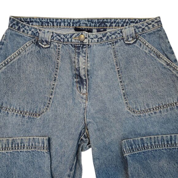 Crazy Horse VTG Deep Pocket Mid-rise Cotton Denim Blue Jeans Size 14p Women's... - Picture 5 of 6